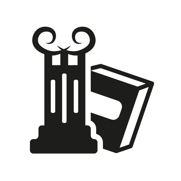 Prawo Rzymskie Ikona Koncepcja Logo Białym Tle Prawa Sprawiedliwości Kolekcja — Wektor stockowy