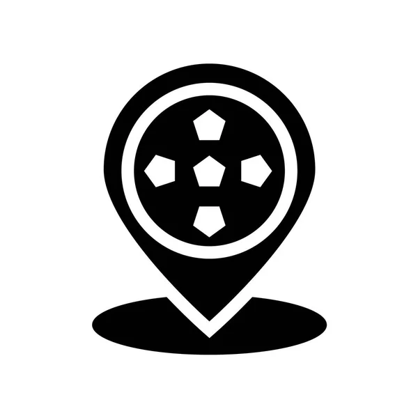 Campo Fútbol Pin Icono Concepto Logotipo Pin Campo Fútbol Moda — Vector de stock