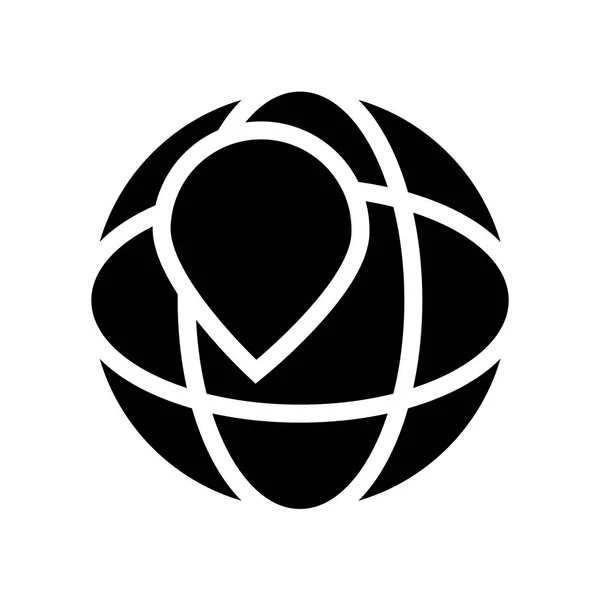 Icono Destino Geográfico Concepto Logotipo Geo Target Moda Fondo Blanco — Vector de stock