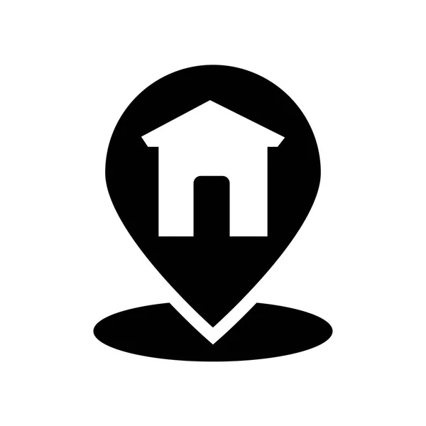 Inicio Icono Ubicación Concepto Logo Trendy Home Location Sobre Fondo — Vector de stock