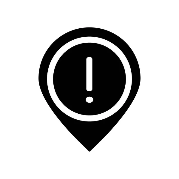 Sinal Aviso Ícone Pin Trendy Warning Sign Pin Logo Concept — Vetor de Stock