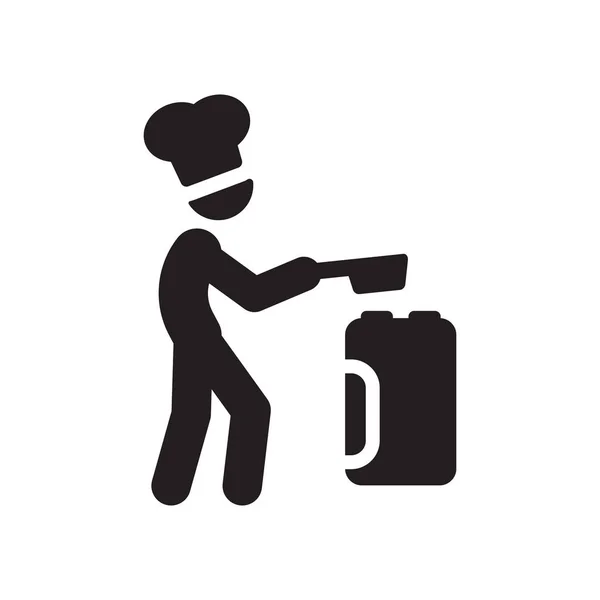 Εικονίδιο Σεφ Της Κουζίνας Μοντέρνα Κουζίνα Σεφ Έννοια Λογότυπο Λευκό — Διανυσματικό Αρχείο