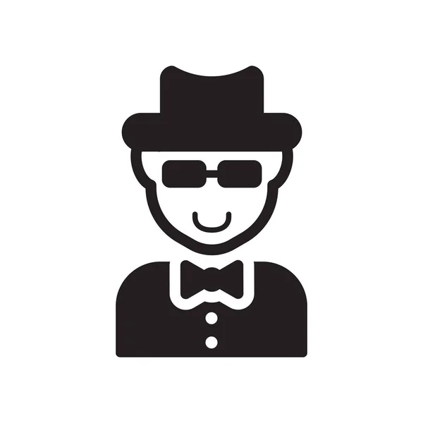 Homme Visage Avec Chapeau Lunettes Soleil Icône Trendy Man Visage — Image vectorielle