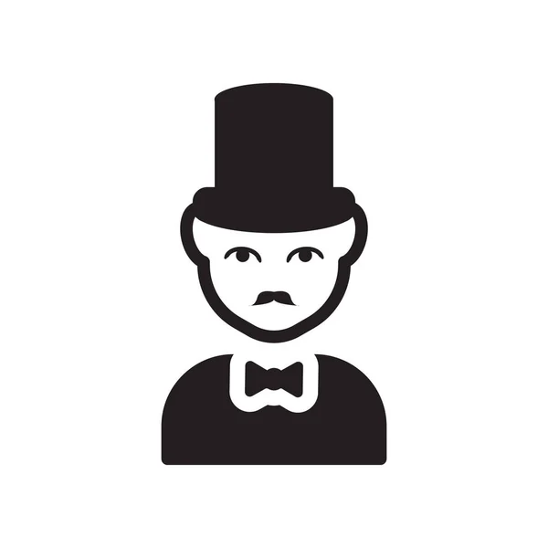 Man Face Top Hat Icon Trendy Man Face Top Hat — Stock Vector