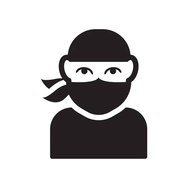 Icono Cara Ninja Concepto Logotipo Moda Cara Ninja Sobre Fondo — Vector de stock