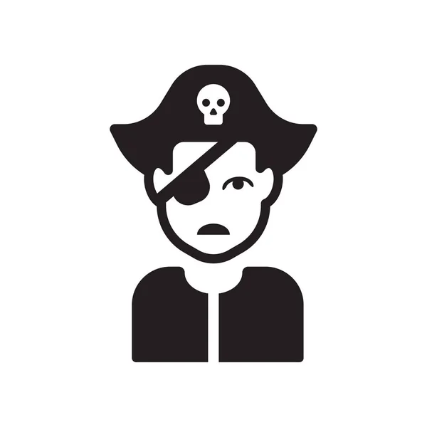 Icône Visage Pirate Trendy Pirate Visage Logo Concept Sur Fond — Image vectorielle