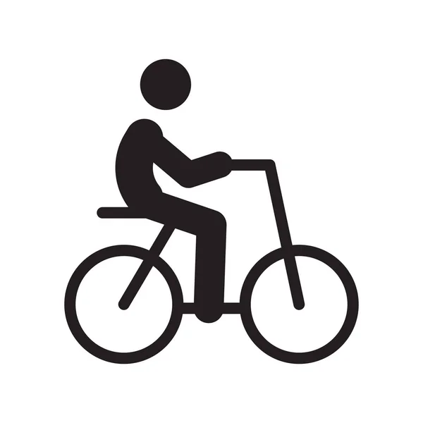 Persona Icona Della Bicicletta Trendy Person Biking Logo Concept Sfondo — Vettoriale Stock