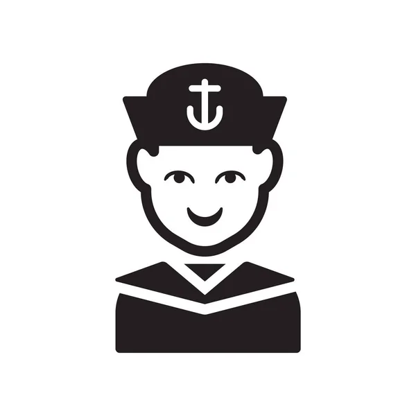 Значок Морского Лица Концепция Логотипа Trendy Sailor Белом Фоне Коллекции — стоковый вектор