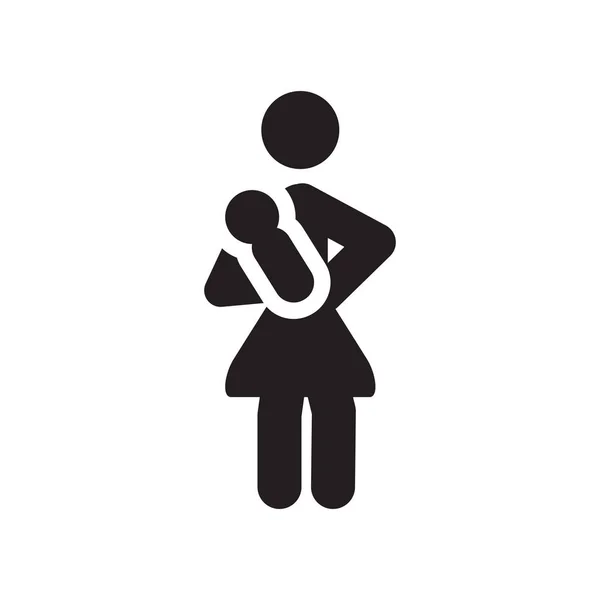 Femme Icône Allaitement Maternel Tendance Femme Allaitement Concept Logo Sur — Image vectorielle