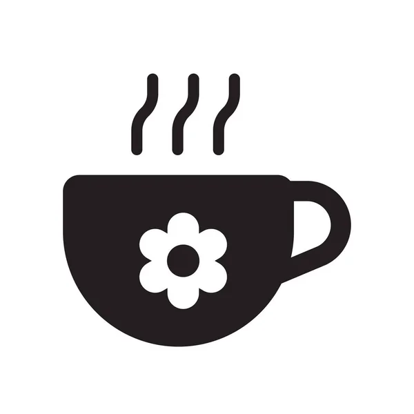 Hot Coffee Ikonen Trendiga Hett Kaffe Logotyp Koncept Vit Bakgrund — Stock vektor
