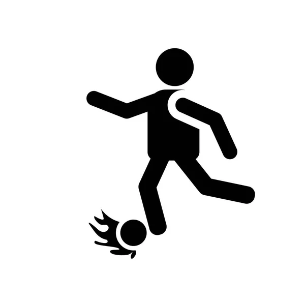 Футболист Играет Иконку Trendy Football Playing Logo Concept White Foundation — стоковый вектор