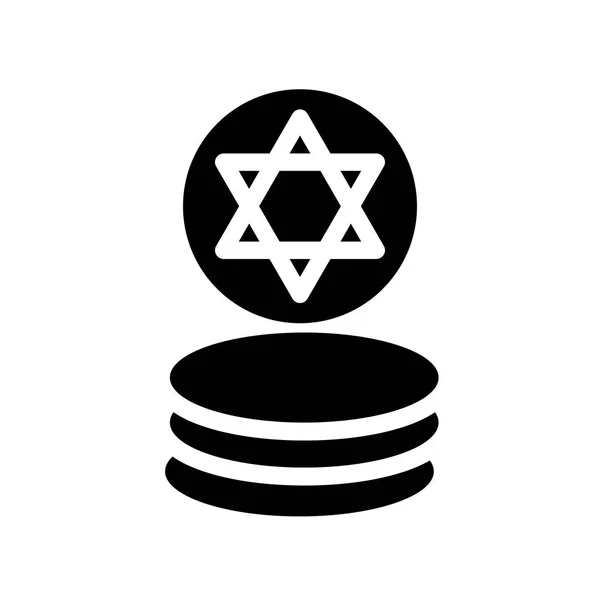 Icono Monedas Judías Concepto Logotipo Trendy Jewish Coins Sobre Fondo — Vector de stock