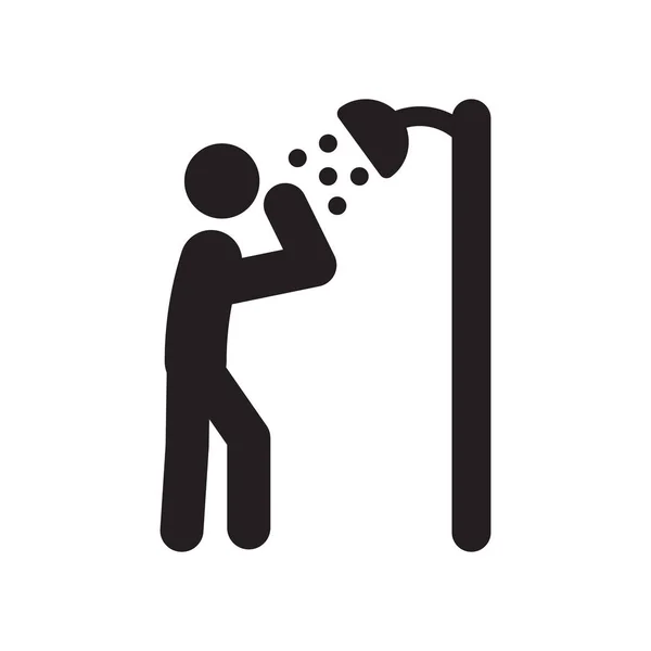 クールデッキ シャワー アイコン サウナ コレクションから白い背景のトレンディな Dousing シャワー ロゴのコンセプト Web アプリ — ストックベクタ