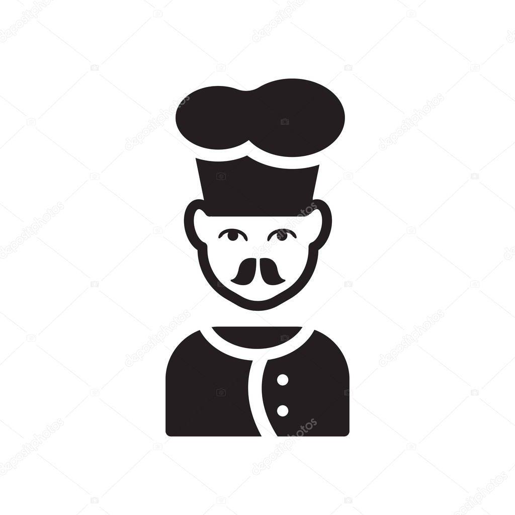 Cook face icon. Trendy Cook face logo concept on white background from People collection. Suitable for use on web apps, mobile apps and print media.