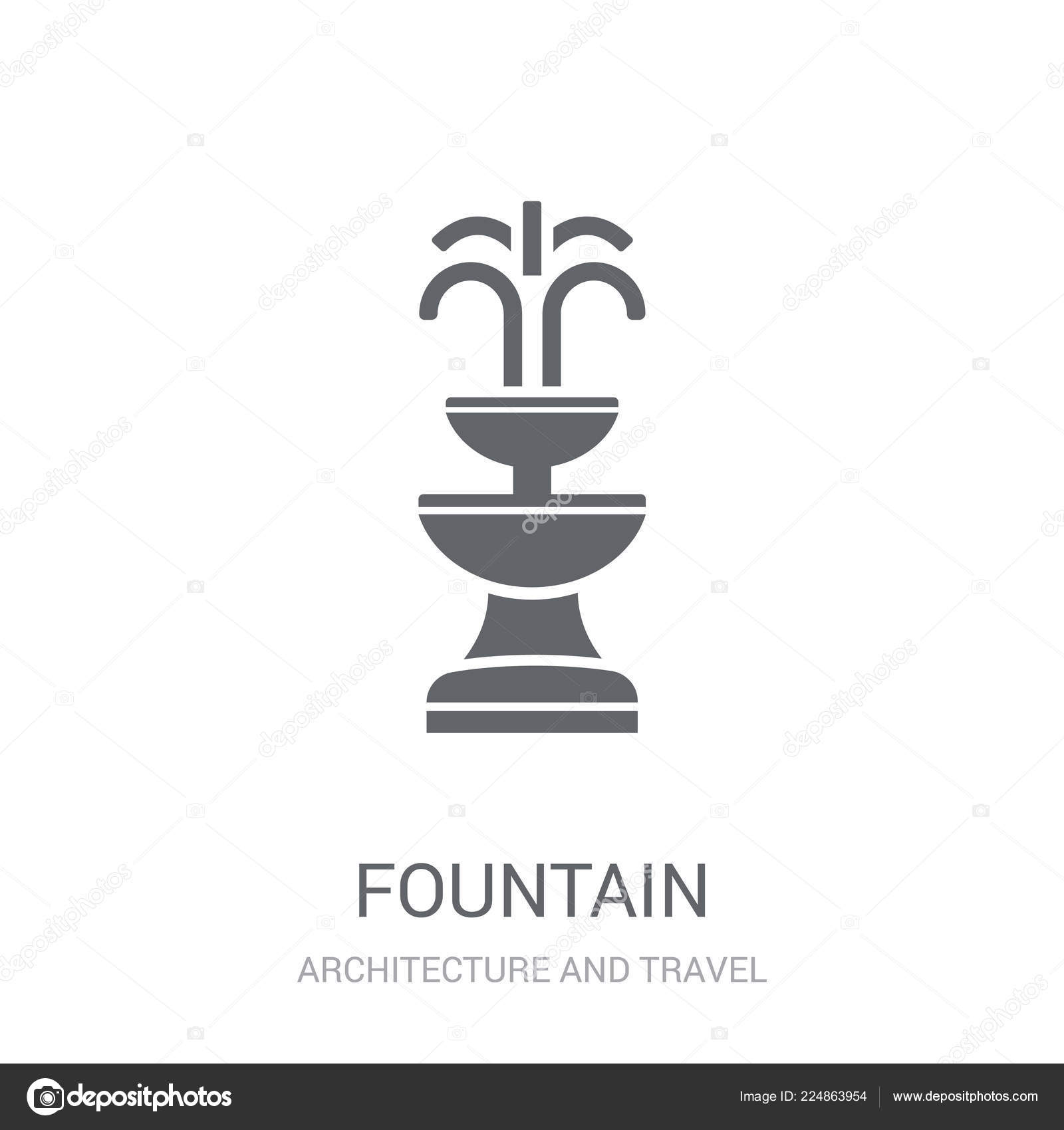 Fountain Icon Trendy Fountain Logo Concept White Background