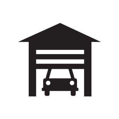 Garaj simgesi. Trendy garaj logo kavramı smarthome koleksiyonundan beyaz arka plan üzerinde. Web uygulamaları, mobil uygulamalar ve basılı medya kullanım için uygundur..