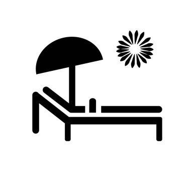 Şezlong simgesi. Trendy şezlong logo kavramı yaz koleksiyonundan beyaz arka plan üzerinde. Web uygulamaları, mobil uygulamalar ve basılı medya kullanım için uygundur..