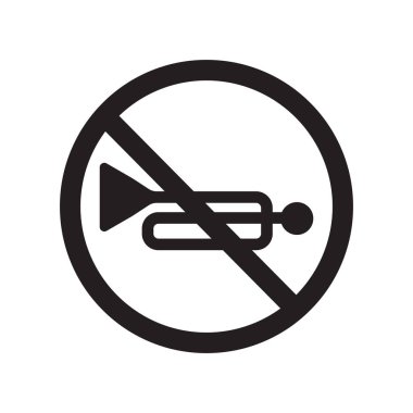 Boynuz işareti simgesi. Trendy boynuz işareti logo kavramı trafik işaretleri koleksiyonundan beyaz arka plan üzerinde. Web uygulamaları, mobil uygulamalar ve basılı medya kullanım için uygundur..