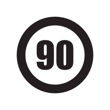 Hız sınırı işareti simgesi. Trendy hız sınırı işareti logo kavramı trafik işaretleri koleksiyonundan beyaz arka plan üzerinde. Web uygulamaları, mobil uygulamalar ve basılı medya kullanım için uygundur..