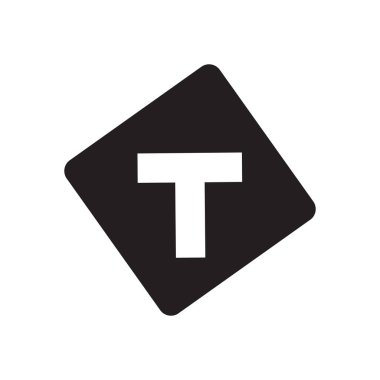 T Kavşağı işareti simgesi. Trendy T Kavşağı işareti logo kavramı trafik işaretleri koleksiyonundan beyaz arka plan üzerinde. Web uygulamaları, mobil uygulamalar ve basılı medya kullanım için uygundur..