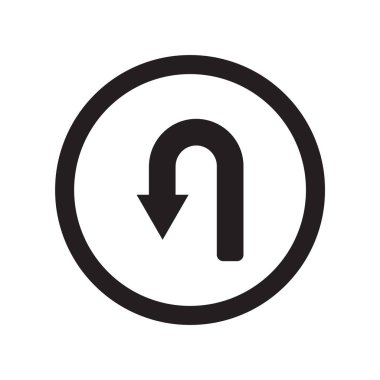 U turn sign icon. Trendy U turn sign logo concept on white background from Traffic Signs collection. Suitable for use on web apps, mobile apps and print media. clipart