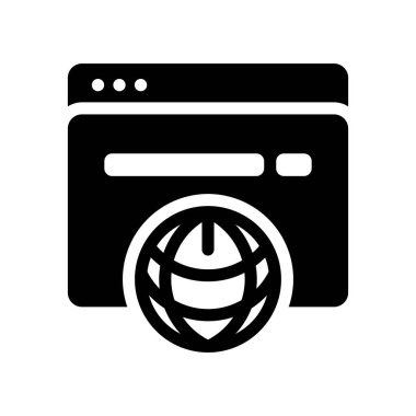 Tarayıcı simgesi. Kullanıcı arayüzü ve Web gezinti koleksiyonundan beyaz arka plan üzerinde popüler tarayıcı logo kavramı. Web uygulamaları, mobil uygulamalar ve basılı medya kullanım için uygundur..