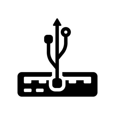 USB bağlantı noktası simgesi. Trendy Usb bağlantı noktası logo kavramı Kullanıcı arayüzü ve Web gezinti koleksiyonundan beyaz arka plan üzerinde. Web uygulamaları, mobil uygulamalar ve basılı medya kullanım için uygundur..