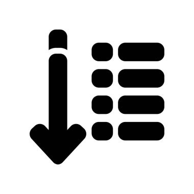 Sıralama simgesi. Kullanıcı arayüzü ve Web gezinti koleksiyonundan beyaz arka plan üzerinde trendy sıralama logo kavramı. Web uygulamaları, mobil uygulamalar ve basılı medya kullanım için uygundur..