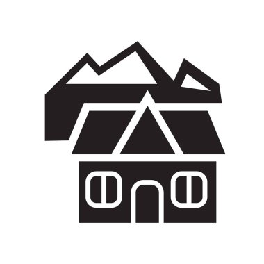 Chalet simgesi. Trendy Chalet logo kavramı kış koleksiyonundan beyaz arka plan üzerinde. Web uygulamaları, mobil uygulamalar ve basılı medya kullanım için uygundur..