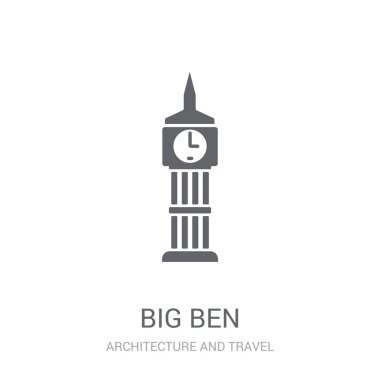 Büyük ben simgesi. Popüler Big ben logo kavramı mimarisi ve seyahat koleksiyonundan beyaz arka plan üzerinde. Web uygulamaları, mobil uygulamalar ve basılı medya kullanım için uygundur..