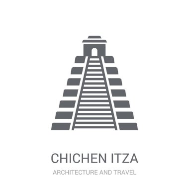 Chichen Itza simgesi. Trendy Chichen Itza logo kavramı mimarisi ve seyahat koleksiyonundan beyaz arka plan üzerinde. Web uygulamaları, mobil uygulamalar ve basılı medya kullanım için uygundur..