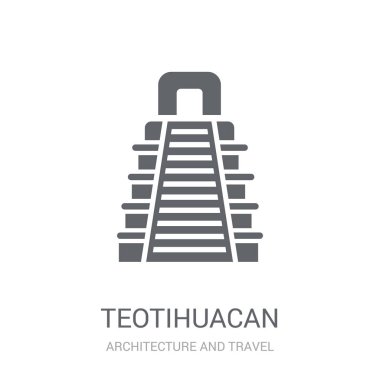 Teotihuacan simgesi. Trendy Teotihuacan logo kavramı mimarisi ve seyahat koleksiyonundan beyaz arka plan üzerinde. Web uygulamaları, mobil uygulamalar ve basılı medya kullanım için uygundur..