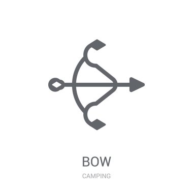 Yay simgesi. Modaya uygun yay logo kavramı kamp koleksiyonundan beyaz arka plan üzerinde. Web uygulamaları, mobil uygulamalar ve basılı medya kullanım için uygundur..