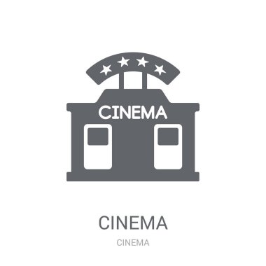 Sinema simgesi. Trendy sinema sinema koleksiyonundan beyaz arka plan üzerinde logo kavramı. Web uygulamaları, mobil uygulamalar ve basılı medya kullanım için uygundur..