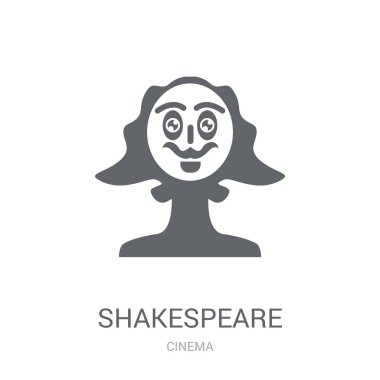 Shakespeare simgesi. Trendy Shakespeare logo kavramı sinema koleksiyonundan beyaz arka plan üzerinde. Web uygulamaları, mobil uygulamalar ve basılı medya kullanım için uygundur..