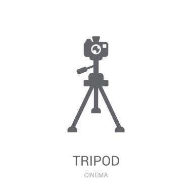 Tripod simgesi. Son moda Tripod logo kavramı sinema koleksiyonundan beyaz arka plan üzerinde. Web uygulamaları, mobil uygulamalar ve basılı medya kullanım için uygundur..