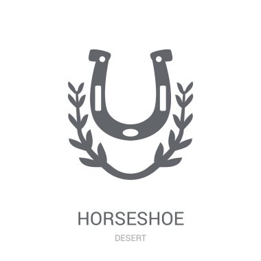 At nalı simgesi. Trendy at nalı logo kavramı çöl koleksiyonundan beyaz arka plan üzerinde. Web uygulamaları, mobil uygulamalar ve basılı medya kullanım için uygundur..