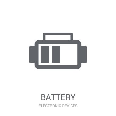Pil simgesi. Trendy pil logo kavramı elektronik cihazlar koleksiyonundan beyaz arka plan üzerinde. Web uygulamaları, mobil uygulamalar ve basılı medya kullanım için uygundur..