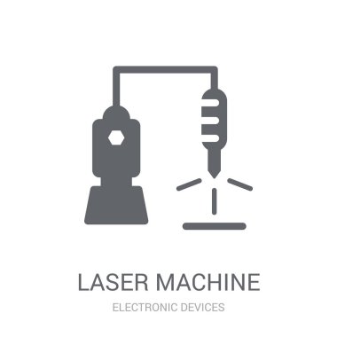Lazer makine simgesi. Trendy lazer makine logo kavramı elektronik cihazlar koleksiyonundan beyaz arka plan üzerinde. Web uygulamaları, mobil uygulamalar ve basılı medya kullanım için uygundur..