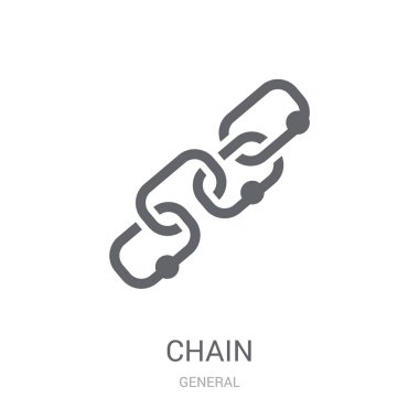 zincir simgesi. Son moda zinciri logo kavramı genel koleksiyonundan beyaz arka plan üzerinde. Web uygulamaları, mobil uygulamalar ve basılı medya kullanım için uygundur..