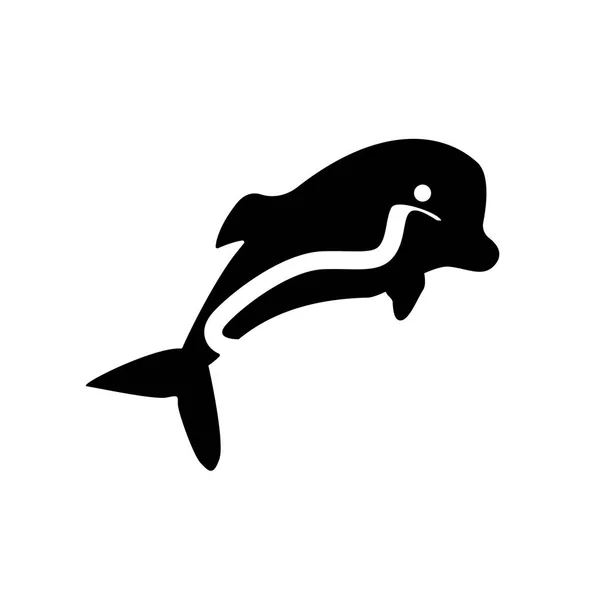 Dolphin Vatten Vågor Ikonen Trendiga Dolphin Vatten Vågor Logotyp Koncept — Stock vektor