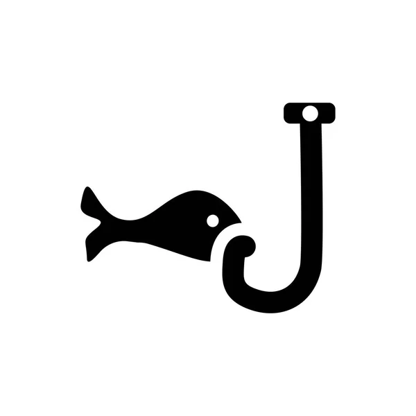 Ícone Peixe Gancho Trendy Fish Hook Logo Concept White Background — Vetor de Stock