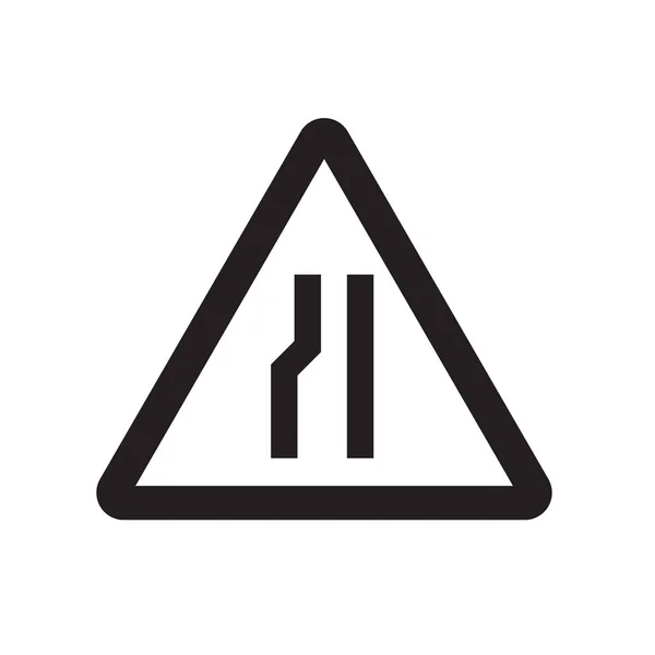 Icône Panneau Étroit Trendy Narrow Lane Sign Logo Concept Sur — Image vectorielle