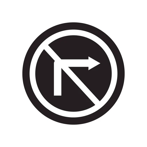 Não Vire Direita Sinal Ícone Trendy Turn Right Sign Logo — Vetor de Stock