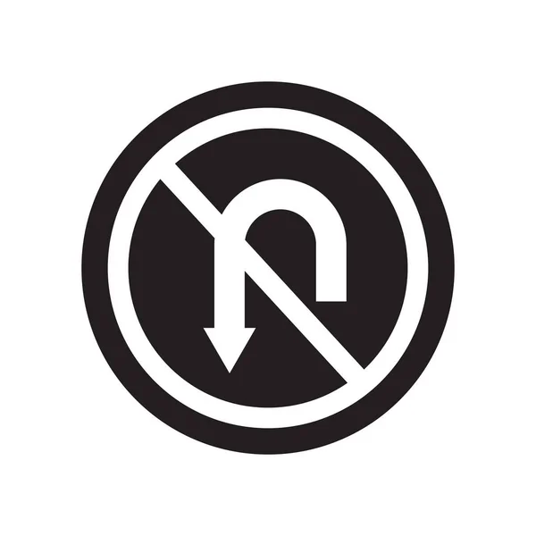 Geen Draai Teken Pictogram Trendy Sign Logo Concept Inschakelen Witte — Stockvector