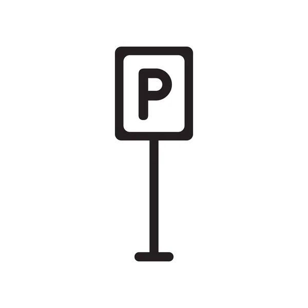 Parkzeichen Symbol Trendiges Parkschild Logo Konzept Auf Weißem Hintergrund Aus — Stockvektor