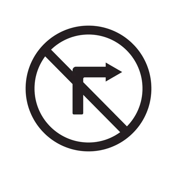 Поверните Направо Значок Концепция Логотипа Trendy Turn Right Sign Белом — стоковый вектор