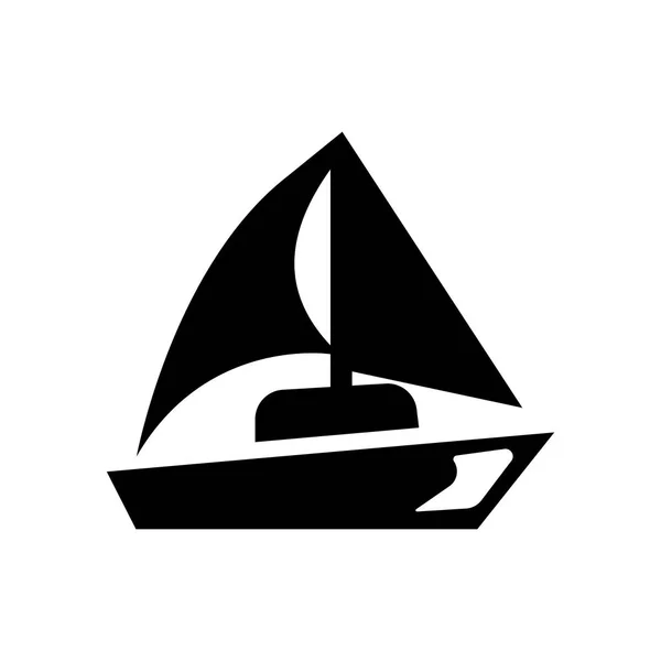 Значок Парусника Концепция Эмблемы Trendy Sailboat Белом Фоне Коллекции Подходит — стоковый вектор