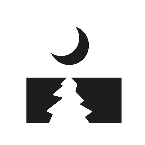 Moonrise Ikonra Trendi Moonrise Embléma Koncepció Időjárás Gyűjteményből Fehér Alapon — Stock Vector
