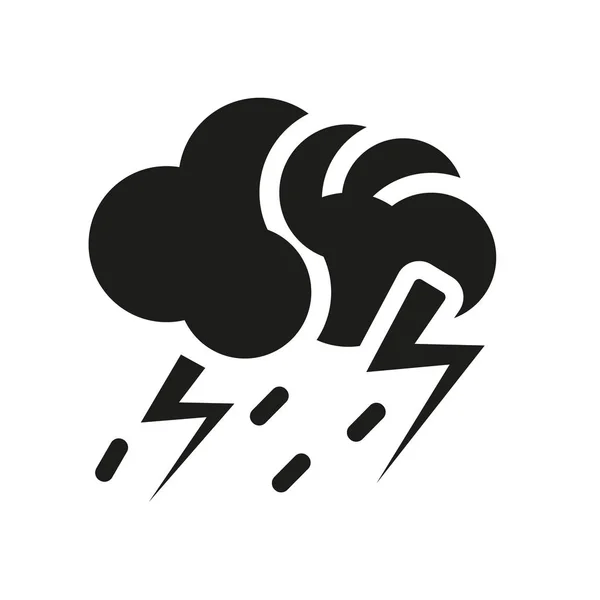 雷雨のアイコン 天気コレクションから白い背景のトレンディな雷雨のロゴのコンセプト Web アプリ 携帯アプリ 印刷媒体での使用に適しています — ストックベクタ